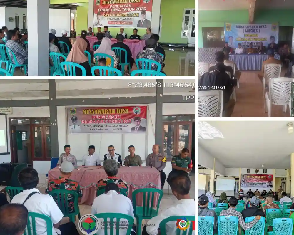 TUNTASKAN MUSDES PENETAPAN INDEKS DESA KECAMATAN MAESAN ; 4 DESA MANDIRI, 4 DESA MAJU DAN 4 DESA BERKEMBANG